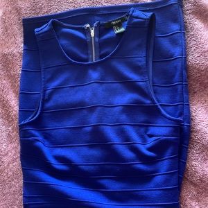 backless blue dress
